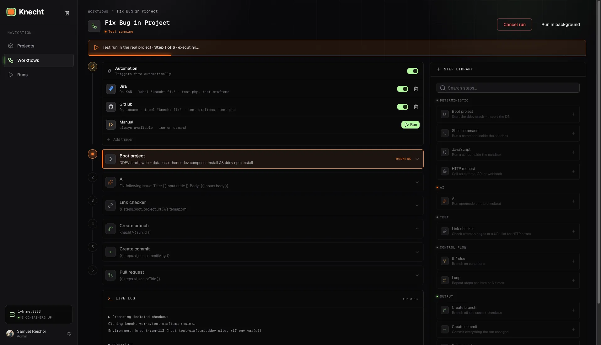 Knecht Test Workflows preview